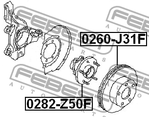 Ступица 0282-Z50F 0282-Z50F FEBEST