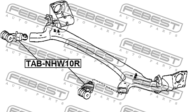 Сайлентблок задн балки TOYOTA PRIUS NHW10 1997-2003 TAB-NHW10R TAB-NHW10R FEBEST