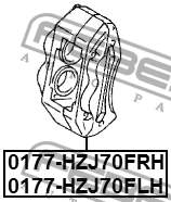суппорт тормозной пер.лев.!\ Toyota Land Cruiser 4.2TD 90> 0177-HZJ70FLH FEBEST