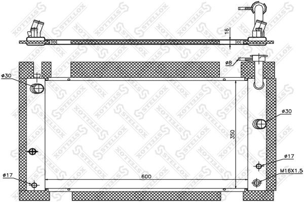 радиатор системы охлаждения! АКПП\ Toyota Prius 1.5i 16V 03-06 10-26333-SX STELLOX