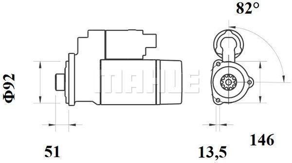 Стартер 5.5 kW MS 776 MAHLE KNECHT