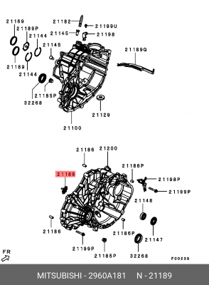 НАПРАВЛЯЮЩАЯ МАСЛА КОРПУСА РУЧНОЙ КПП 2960A181 2960A181 MITSUBISHI