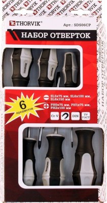 набор отверток стержневых! 6пр.\ SDS06CP THORVIK