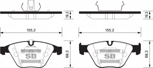Колодки передние BMW 3 E90, X1 E84 SP2163 SP2163 SANGSIN