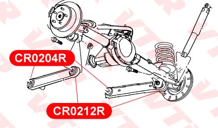 CR0204R САЙЛЕНТБЛОК РЫЧАГА ЗАДНЕЙ ПОДВЕСКИ, НИЖНЕГО ПЕРЕДНИЙ CR0204R VTR