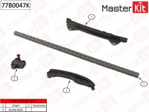 Комплект цепи ГРМ CITROEN, PEUGEOT, TOYOTA 1.0i 1KR-FE 05- 77B0047K 77B0047K MASTER KIT