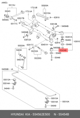 Салентблок задней балки 55456-2E500 554562E500 HYUNDAI KIA