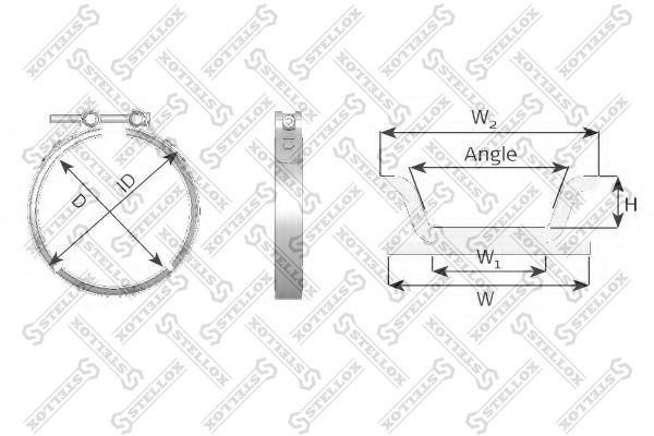 xомут глушителя! (м) d=121-133mm\DAF F65/75/85/95/105CF/XF/IV 82-01098-SX STELLOX