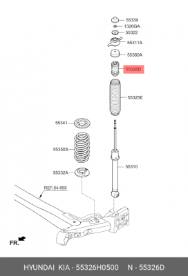 Отбойник амортизатора HYUNDAI Solaris (17-) KIA Rio (17-) заднего (1шт.) OE 55326H0500 HYUNDAI KIA