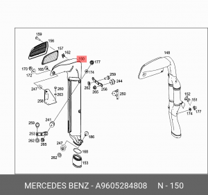Патрубок фильтра воздушного A 960 528 48 08 MERCEDES BENZ