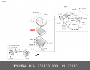 фильтр воздушный!\ Hyundai Genesis 28113B1000 HYUNDAI