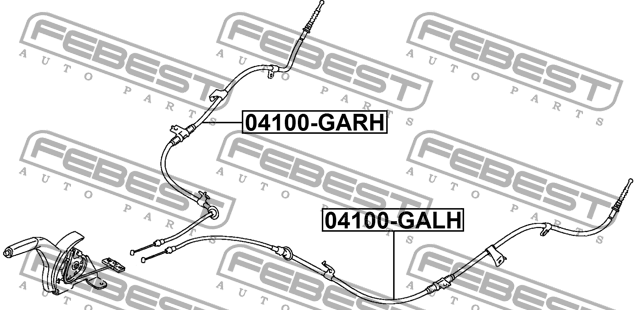 Трос стояночного тормоза MITSUBISHI ASX (10-) левый FEBEST 04100-GALH FEBEST