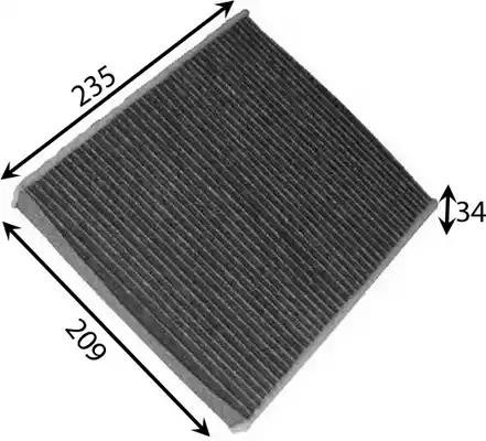 Фильтр салонный угольный  VOLVO C30 2,0 2010 - 2012  FORD FOCUS 1,8 2005 - 2012  AC0109C JS ASAKASHI