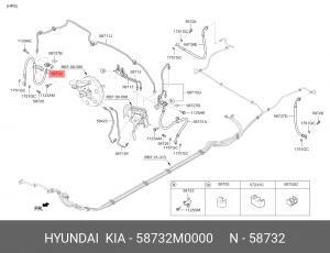 Шланг тормозной HYUNDAI/KIA 58732M0000 HYUNDAI KIA
