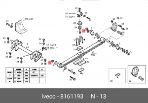 Гайка болта рессоры 8161193 IVECO 8161193 IVECO