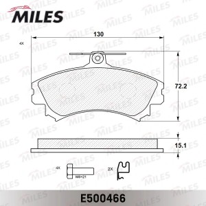 Колодки тормозные передние (Смесь CERAMIC серия PRO) MITSUBISHI CARISMA 9805/COL E500466 MILES