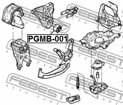 Сайлентблок опоры двигателя CITROEN C5 2008- PGMB-001 PGMB-001 FEBEST
