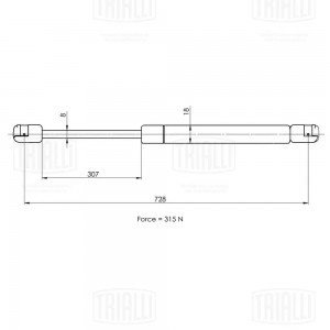 Амортизатор упор для а/м Skoda Superb II 08- капота GS1840 GS1840 TRIALLI