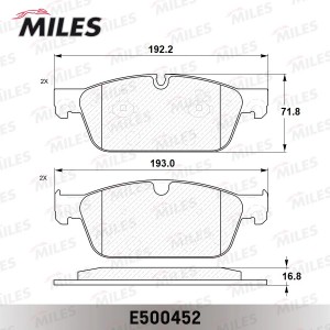 Колодки тормозные передние (Смесь CERAMIC серия PRO) MERCEDES GL X166/ML W166 (T E500452 MILES