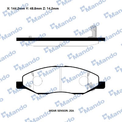 Колодки тормозные NISSAN Cube (02-08),March (02-10) передние (4шт.) MANDO MPN07 MANDO