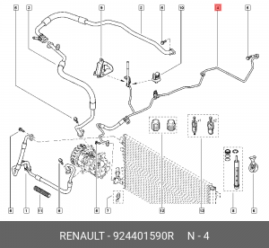 Трубка кондиционера RENAULT Scenic OE 924401590R RENAULT