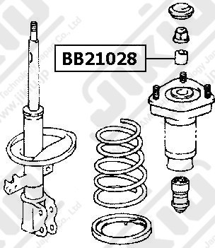 Втулка задн опоры амортизатора TOYOTA COROLLA 91-02, AVENSIS 97-03, MARK II 97-  BB21028 JIKIU