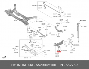 Сайлентблок HYUNDAI Elantra (16-) рычага заднего продольного правого OE 55290G2100 HYUNDAI KIA