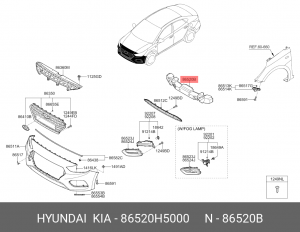 абсорбер переднего бампера!\ Hyundai Solaris 86520H5000 HYUNDAI