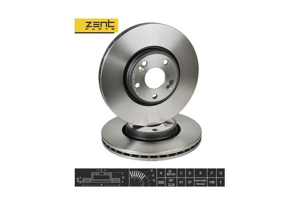 диск тормозной передний!\ Renault Laguna 1.6-2.0/1.9-2.2dCi 01> Z06171 ZENTPARTS