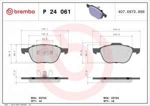 Колодки тормозные P24061 P24061 BREMBO
