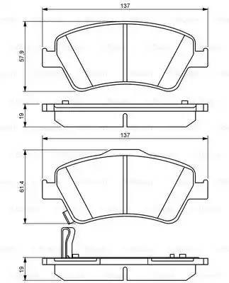0 986 494 260 колодки дисковые передние!\ Toyota Auris 1.4D-4D/1.4VVTi/1.6VVTi 0 0 986 494 260 BOSCH