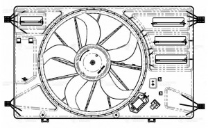 Э/вентилятор охл. для а/м Ford Transit (13-) 2.2D FWD (с кожухом и резист.) LFK1 LFK 1014 LUZAR