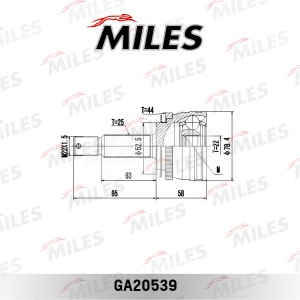 ШРУС наружный HYUNDAI ACCENT 99- (с ABS) (GSP 839105) GA20539 GA20539 MILES