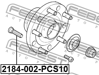 шпильки колёсные! к-кт 10шт.\ Ford Transit 13> 2184-002-PCS10 FEBEST