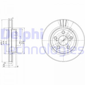 BG2880 диск тормозной передний!\ Toyota Carina 1.6 92-97 BG2880 DELPHI