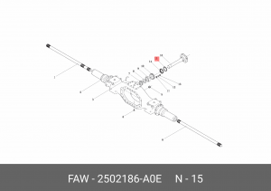 Крышка FAW J5 (11-),J6,4250 сальника проходного вала среднего моста OE 2502186-А0Е FAW
