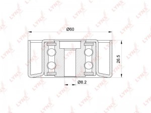 Ролик приводного ремня PEUGEOT 306 (98-02) (1.9),307 (02-10) (1.4/1.6) натяжител PB-7258 LYNXAUTO