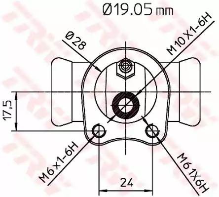 Цилиндр колесный DAEWOO NEXIA 19.05мм BWD119 BWD119 TRW