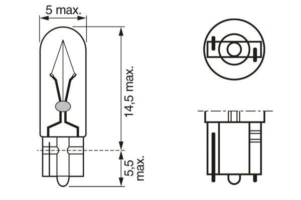 Лампа 12V W1.2W W2x4.6d блистер (2шт.) Pure Light BOSCH 1987301024 BOSCH