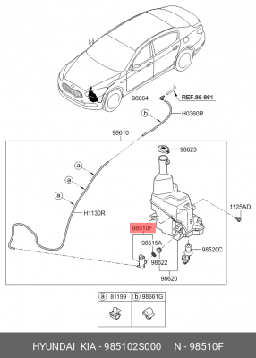 Насос омывателя HYUNDAI ix35 (09-) KIA Sportage (10-) OE 985102S000 HYUNDAI KIA
