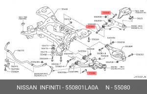 болт рычага зад.!\ Nissan 55080-1LA0A NISSAN