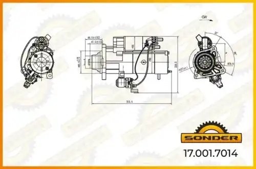 Стартер Premium 24V, 5,5 kW 12 зубцов о.н VOLVO 23503679 / MAHLE - MS 891 — 2 го 170017014 SONDER