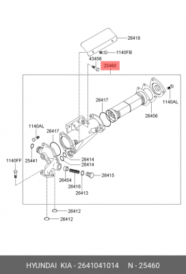 Теплообменник HYUNDAI HD65,72,78,County дв.D4AL масляный OE 2641041014 HYUNDAI KIA