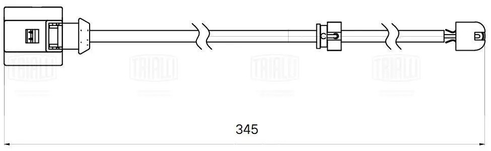 Датчик износа колодок Porsche 911 (11-) перед. L=345 (PFS 0173) PFS 0173 TRIALLI