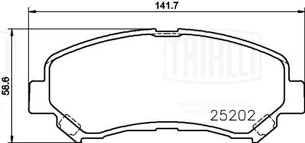 Колодки торм. диск. перед. для ам Nissan Qashqai J10 (06-) (PF 1413) PF 1413 TRIALLI