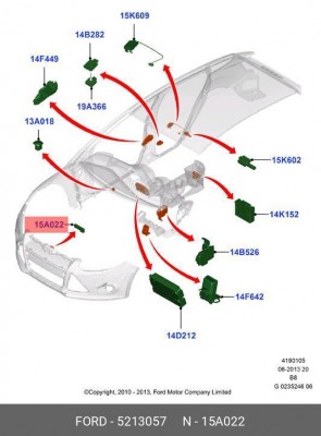 датчик температуры наружной!\ Ford Focus 98>/ Mondeo III 00>/ Mondeo IV 07> 5 213 057 FORD