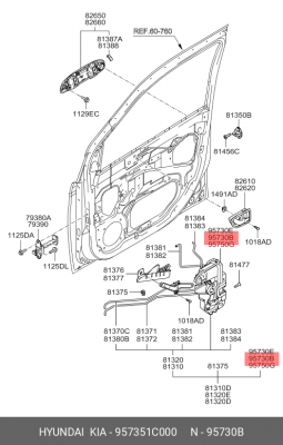 ПРИВОД ЗАМКА ДВЕРИ ПЕР. ЛЕВ. 957351C000 MOBIS