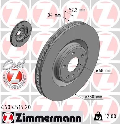 Диск тормозной ZIMMERMANN 460.4515.20 460451520 ZIMMERMANN