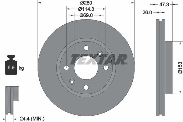 92136600 диск тормозной передний!\ Hyundai Sonata 2.0/2.7V6 01> 92136600 TEXTAR