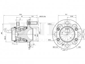 Ступица задняя (с ABS) HUB-20273 UNIO